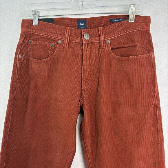 Gap Men's Denim Washed Cords Rust Sz 31 X 32 Pants Jeans Straight Leg NWT - Picture 3 of 7
